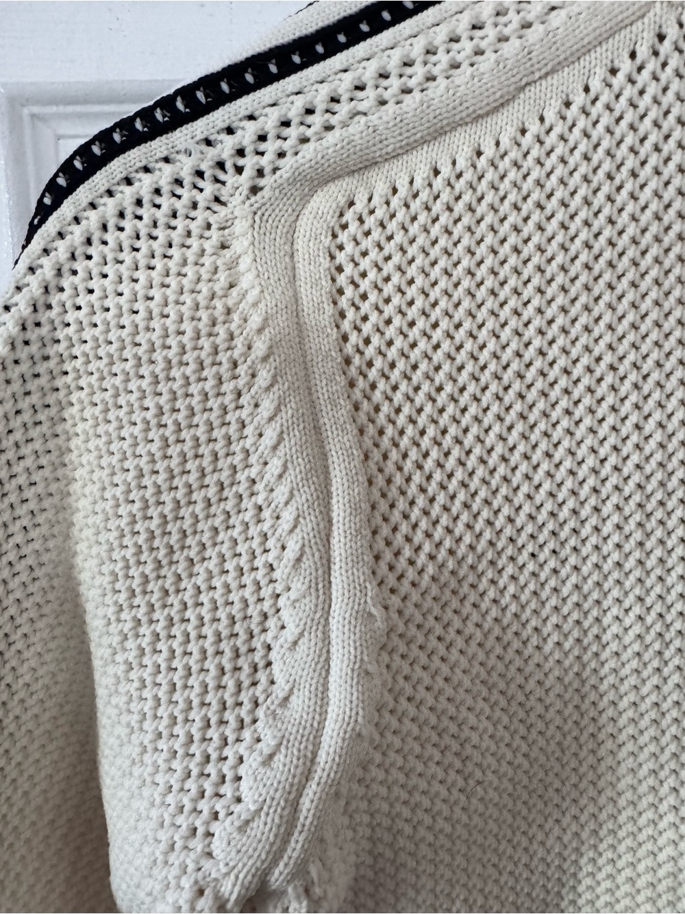 KNITTED CROCHET FIREBIRD TRACK TOP Wonder White Cream - Picture 11 of 16